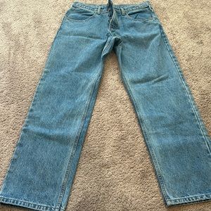 Unisex light wash jeans, Size S but look kind of big, straight leg